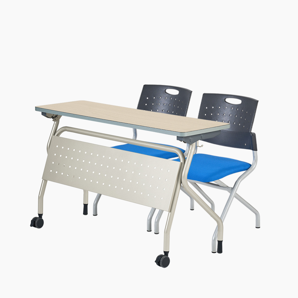 Folding Desk - 플러키크로스 2인 세트 (라운드)