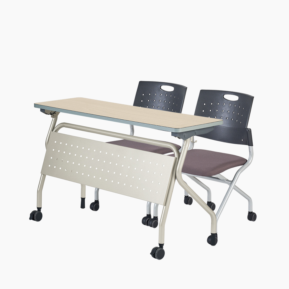 Folding Desk - 플러키캐스터 2인 세트 (라운드)